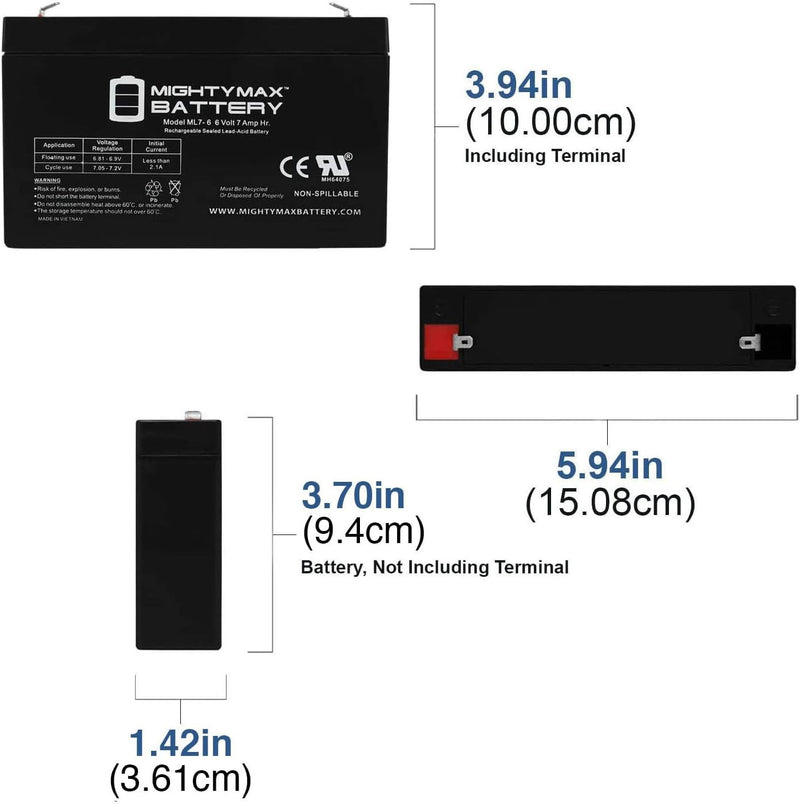 6V 7AH Replacement Battery for Kids Ride-On Power Cars Magic Cars 1
