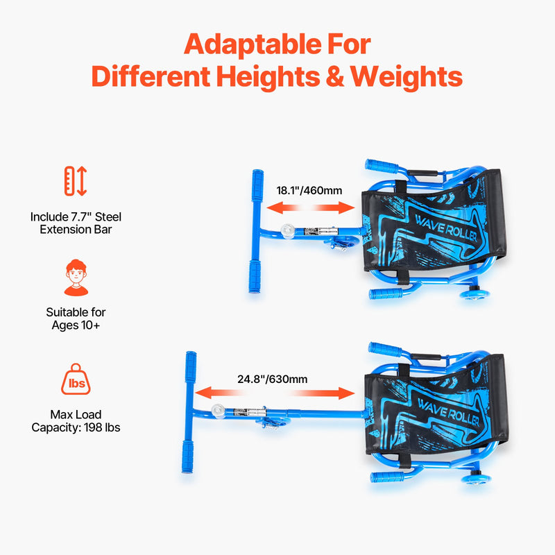 Kids Ride-On Drift Scooter Cart with Zig-Zag Motion for Ages 10+ and 198 lbs Capacity Magic Cars 1