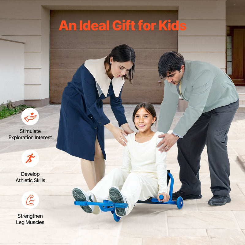 Kids Ride-On Drift Scooter Cart with Zig-Zag Motion for Ages 10+ and 198 lbs Capacity Magic Cars 4