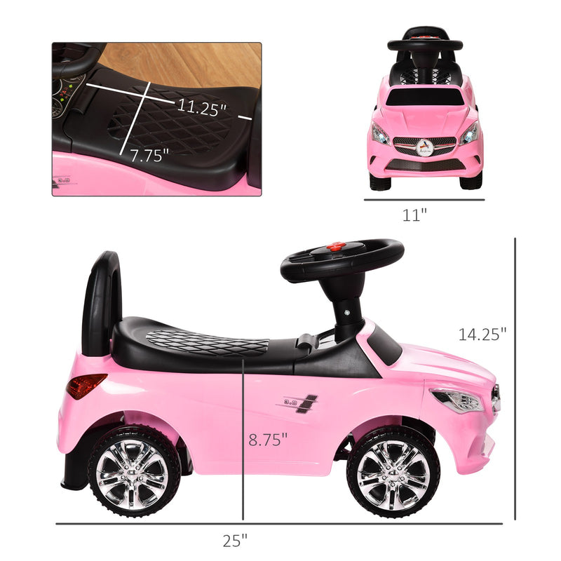 Red Baby Ride-On Sliding Car with Horn, Music, Lights, and Storage – No Power Needed Magic Cars 2