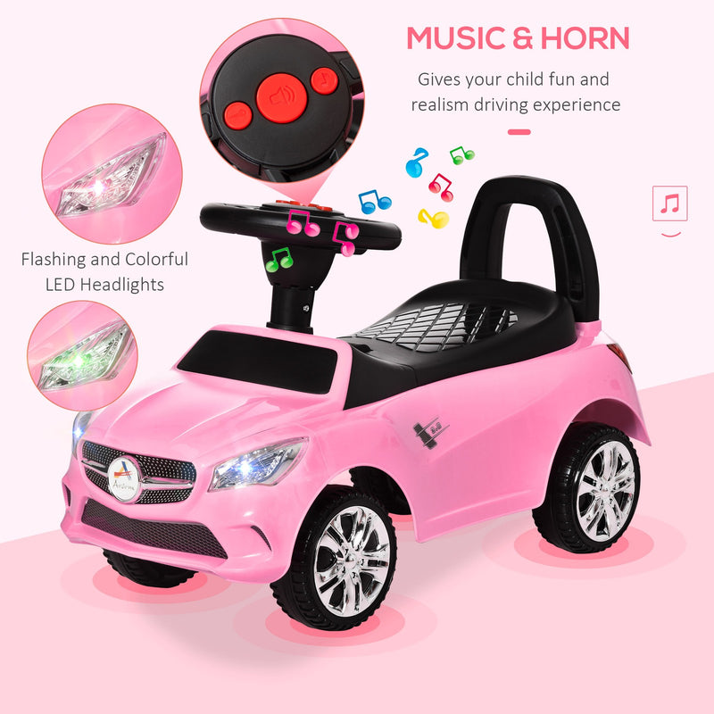 Red Baby Ride-On Sliding Car with Horn, Music, Lights, and Storage – No Power Needed Magic Cars 4