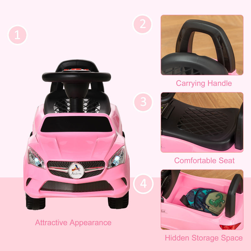 Red Baby Ride-On Sliding Car with Horn, Music, Lights, and Storage – No Power Needed Magic Cars 7