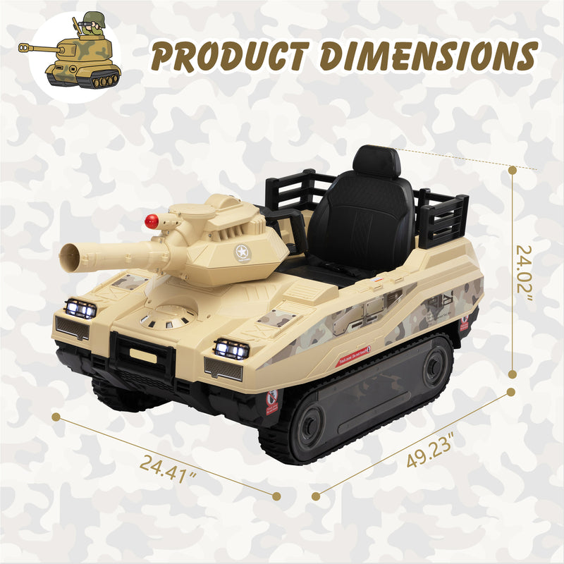 24V Ride-On Thunder Tank Car with Fighting Cannon and Rotating Turret Magic Cars 7