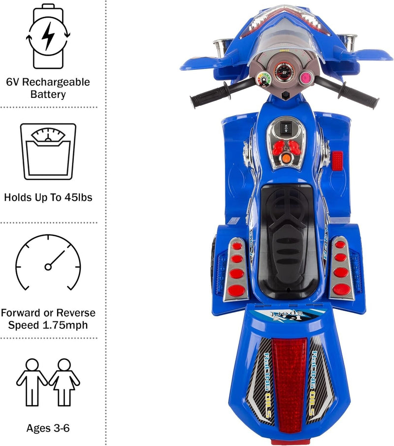 Battery-Powered 3-Wheel Ride-On Motorcycle Trike for Kids Magic Cars 3
