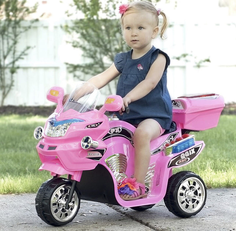 3-Wheel Ride-On Motorcycle Trike for Kids in Pink Magic Cars 2