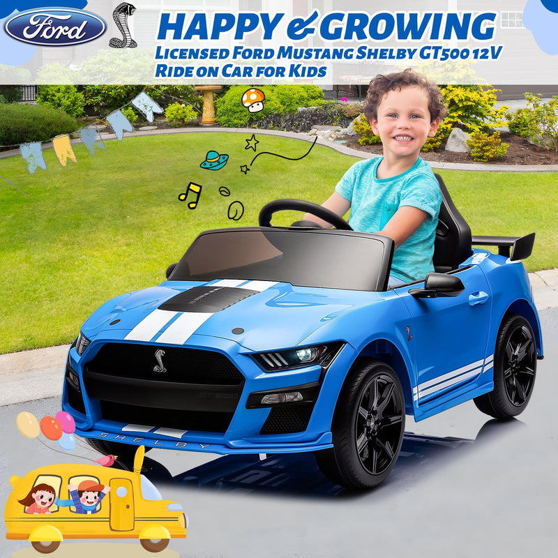 12V Powered Ride-On Ford Mustang Shelby Toy Car for Kids Magic Cars 4