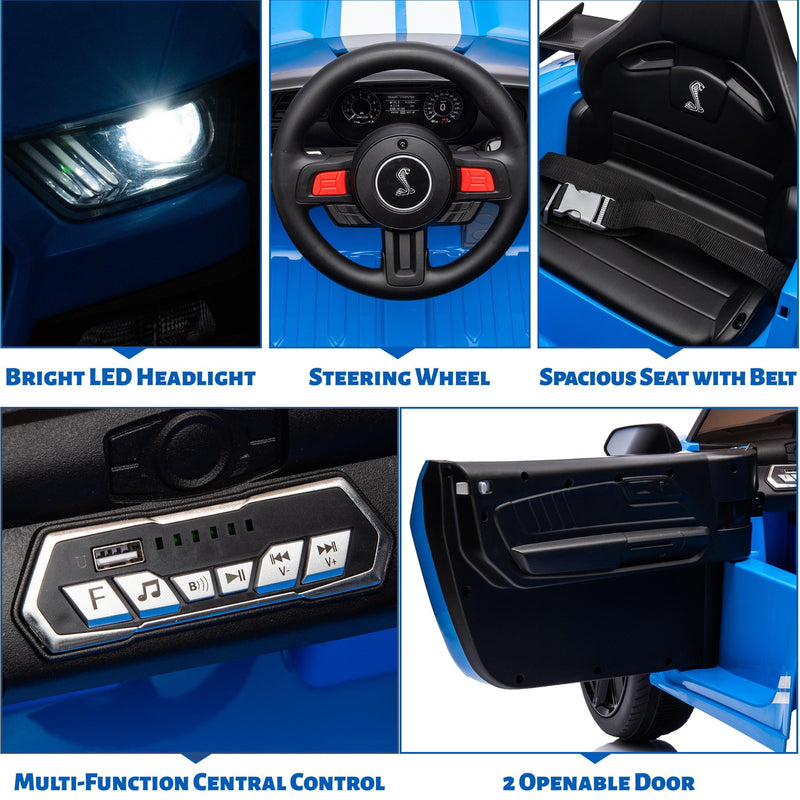 12V Powered Ride-On Ford Mustang Shelby Toy Car for Kids Magic Cars 5