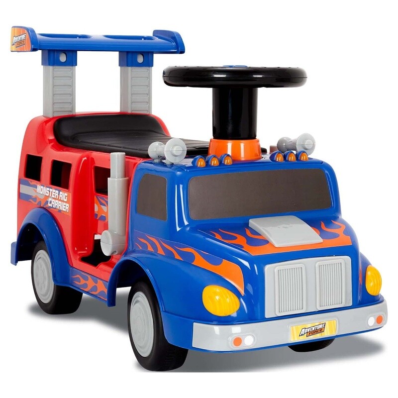 Interactive Monster Truck Ride-On Toy Carrier for Kids Ages 1-3, Supports up to 44 lbs, Unisex Magic Cars 5