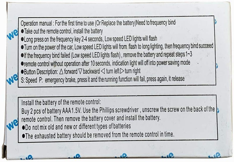 Replacement Remote Control for 12V Ride-On Wellye RX23 Cars Magic Cars 5