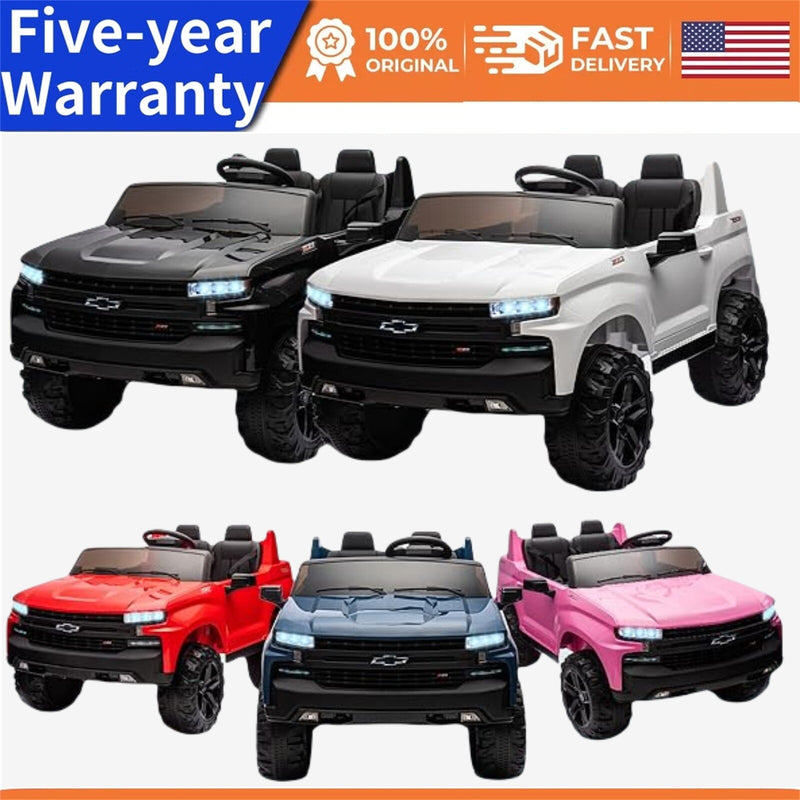 24V 2-Seater Ride-On Truck with 3 Speeds, Music, and LED Lights - Licensed Chevrolet Silverado Magic Cars 1