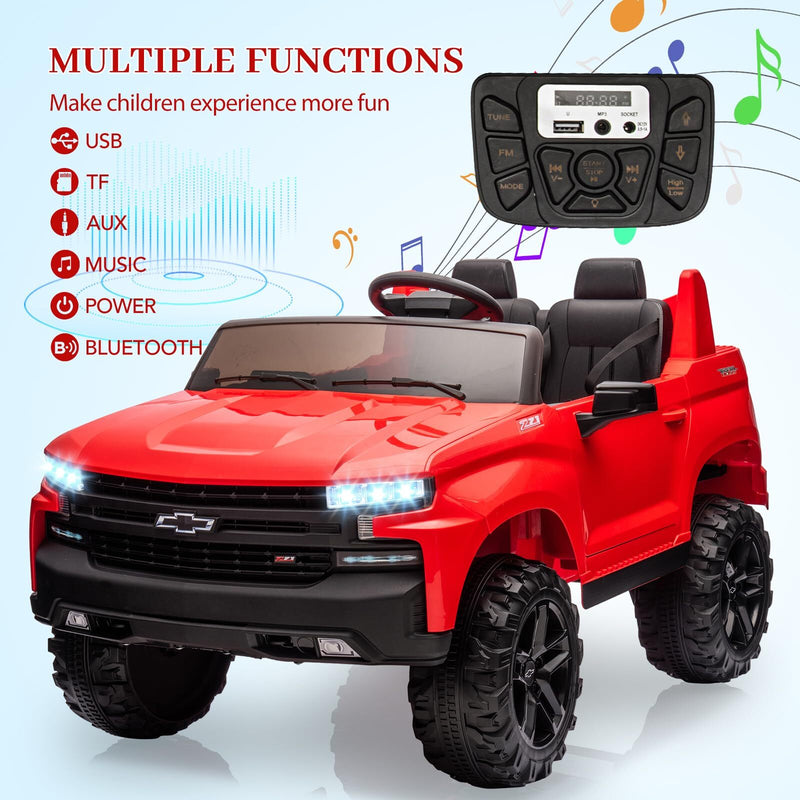 24V 2-Seater Ride-On Truck with 3 Speeds, Music, and LED Lights - Licensed Chevrolet Silverado Magic Cars 4