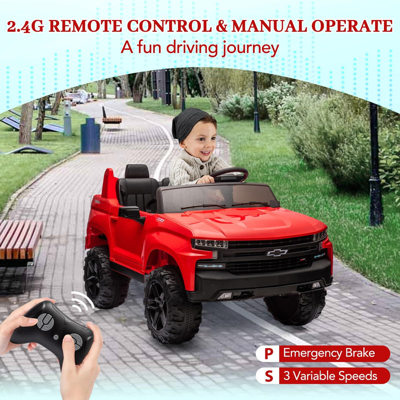 24V 2-Seater Ride-On Truck with 3 Speeds, Music, and LED Lights - Licensed Chevrolet Silverado Magic Cars 6