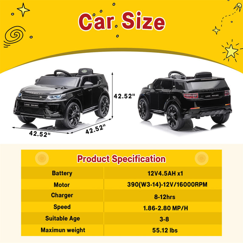 12V Licensed Land Rover Ride-On Toy for Kids with Remote Control and MP3 Player Magic Cars 6