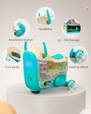2-in-1 Electric Ride-On Car with Storage for Kids Ages 4-8, Blue Magic Cars 3
