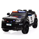 12V Electric Battery-Powered Police SUV Ride-On Toy with Remote Control, Black Magic Cars 0