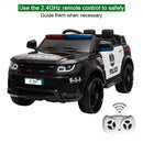 12V Electric Battery-Powered Police SUV Ride-On Toy with Remote Control, Black Magic Cars 4