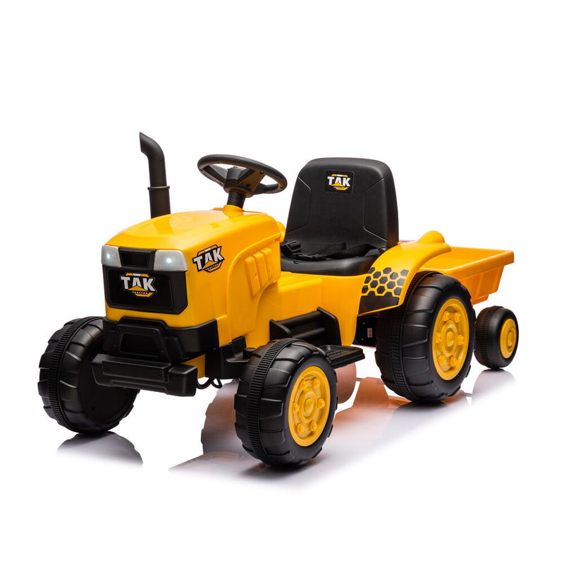 Electric Battery-Powered Ride-On Tractor and Excavator with Trailer for Kids Age 5 and Up Magic Cars 0
