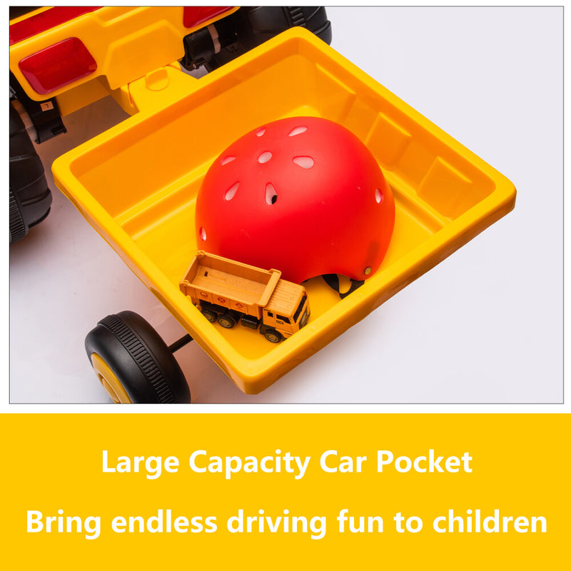 Electric Battery-Powered Ride-On Tractor and Excavator with Trailer for Kids Age 5 and Up Magic Cars 16
