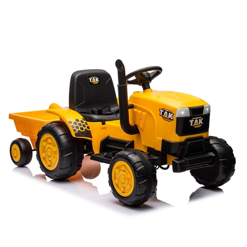 Electric Battery-Powered Ride-On Tractor and Excavator with Trailer for Kids Age 5 and Up Magic Cars 27