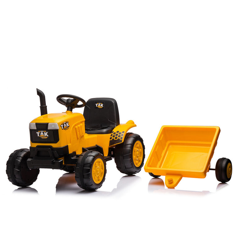 Electric Battery-Powered Ride-On Tractor and Excavator with Trailer for Kids Age 5 and Up Magic Cars 9