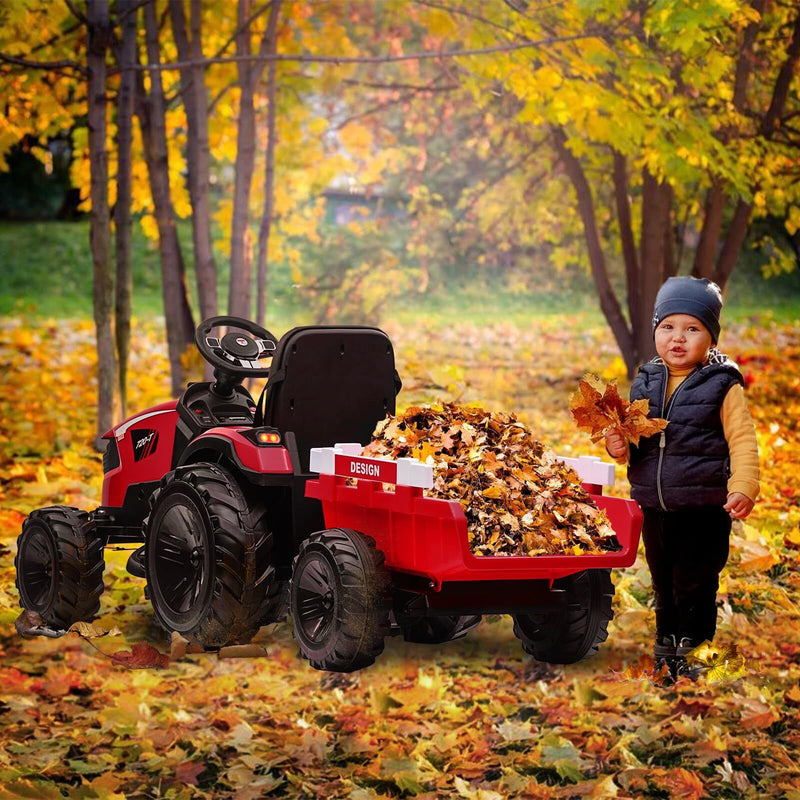 24V Electric Ride-On Tractor for Kids with Trailer, Excavator, and Bulldozer Attachments Magic Cars 3