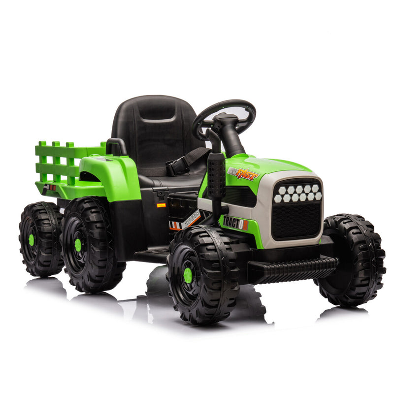 24V Battery-Powered Electric Ride-On Tractor with Trailer and Dual 200W Motors Magic Cars 12