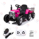 12V Battery-Powered Electric Ride-On Tractor Toy with Trailer and Remote Control Magic Cars 11