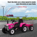 12V Battery-Powered Electric Ride-On Tractor Toy with Trailer and Remote Control Magic Cars 3