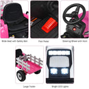 12V Battery-Powered Electric Ride-On Tractor Toy with Trailer and Remote Control Magic Cars 6