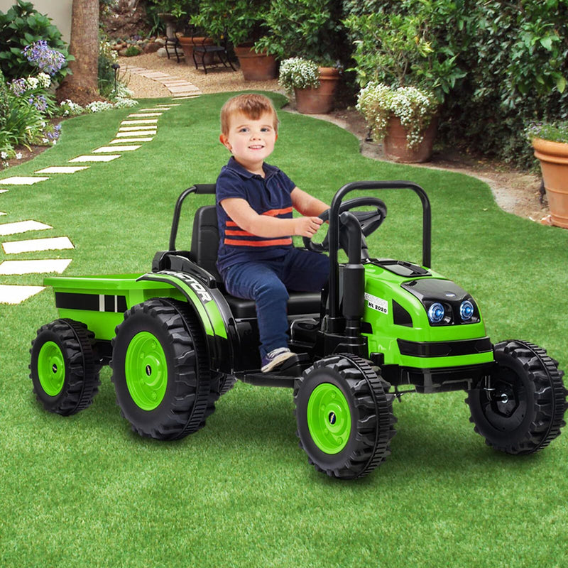 12V Battery-Powered Ride-On Tractor with Trailer and Remote Control Electric Car Magic Cars 11