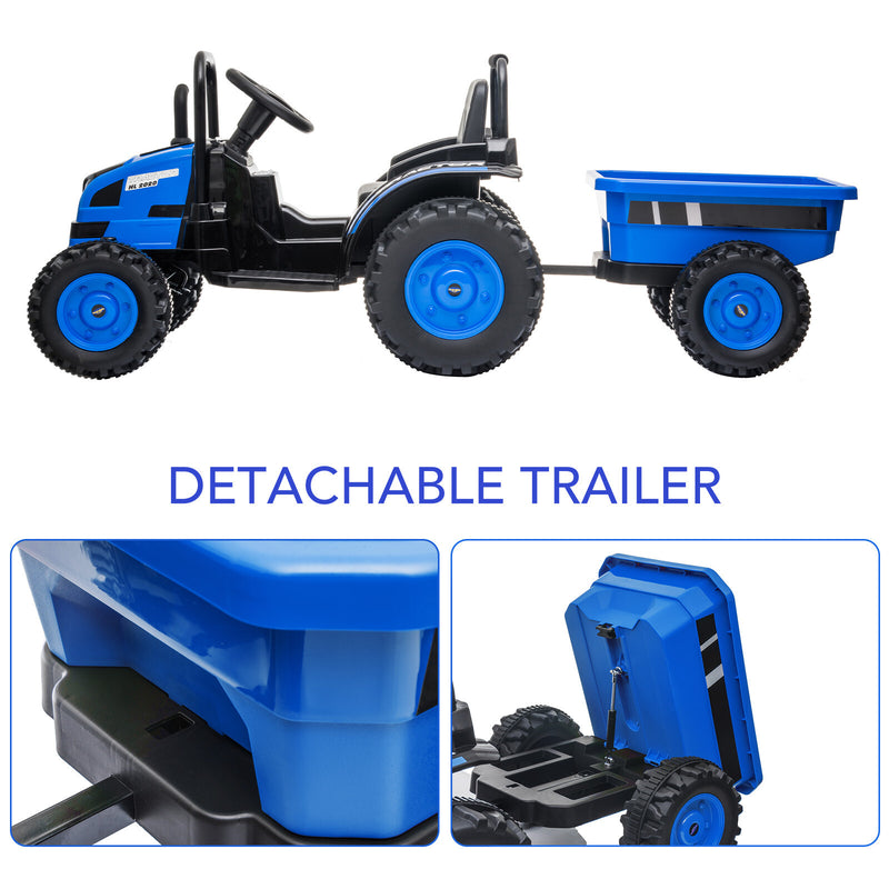 12V Battery-Powered Ride-On Tractor with Trailer and Remote Control Electric Car Magic Cars 15