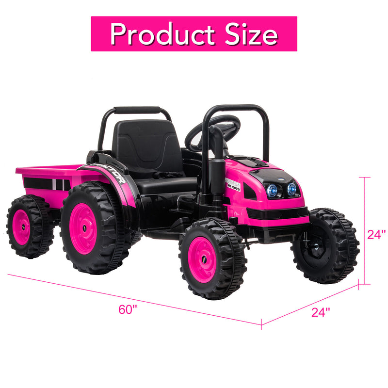 12V Battery-Powered Ride-On Tractor with Trailer and Remote Control Electric Car Magic Cars 20