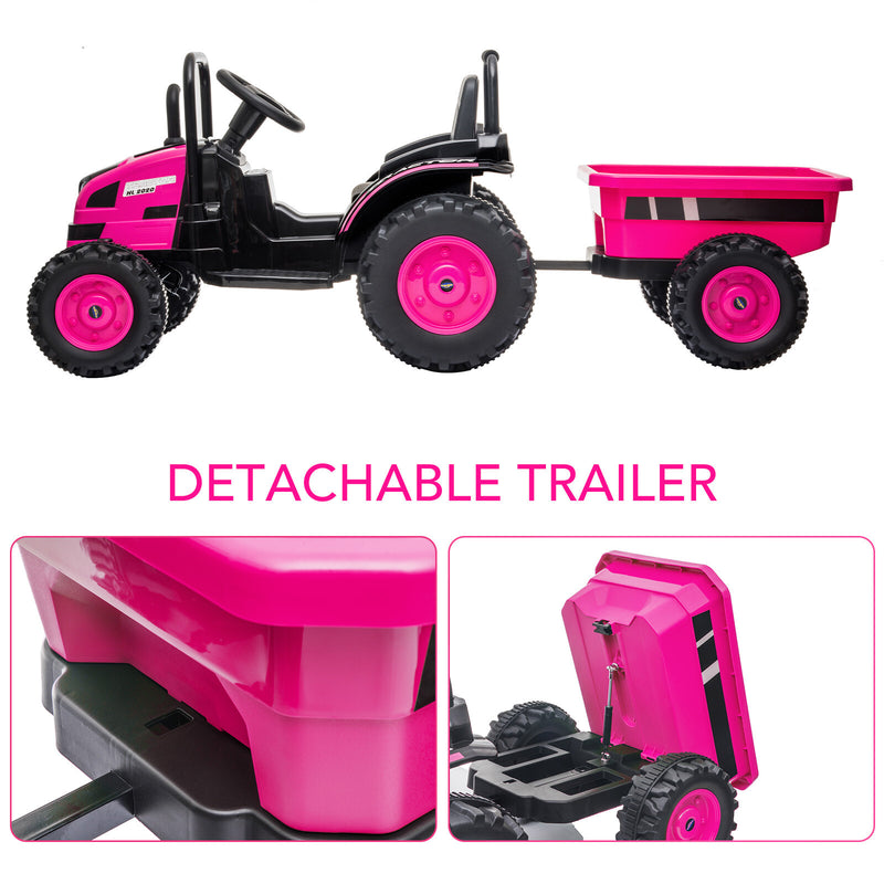 12V Battery-Powered Ride-On Tractor with Trailer and Remote Control Electric Car Magic Cars 21