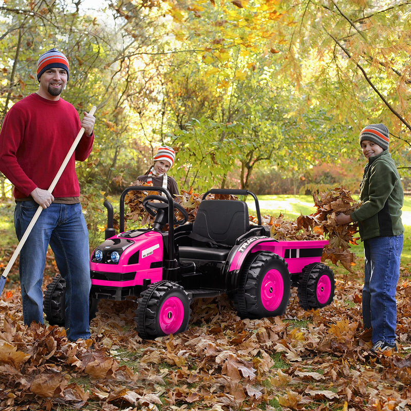 12V Battery-Powered Ride-On Tractor with Trailer and Remote Control Electric Car Magic Cars 23