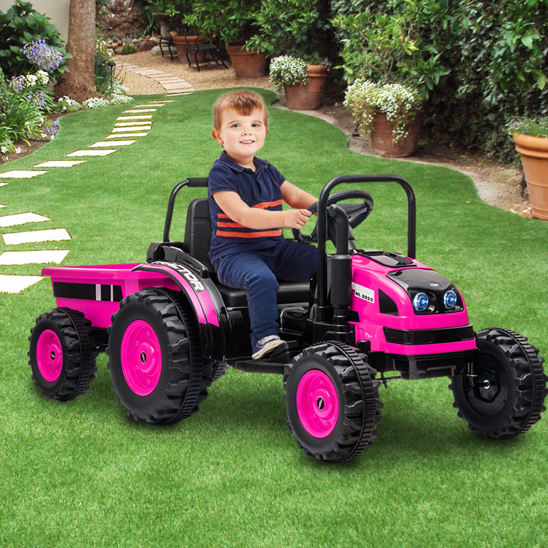 12V Battery-Powered Ride-On Tractor with Trailer and Remote Control Electric Car Magic Cars 24