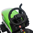 12V Battery-Powered Ride-On Electric Tractor Toy with Trailer and Remote Control Magic Cars 17
