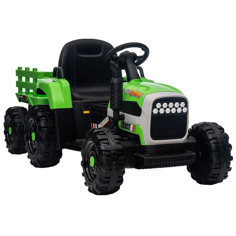 12V Battery-Powered Ride-On Electric Tractor Toy with Trailer and Remote Control Magic Cars 1