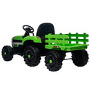 12V Battery-Powered Ride-On Electric Tractor Toy with Trailer and Remote Control Magic Cars 4