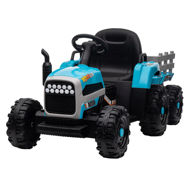 12V Battery-Powered Ride-On Electric Tractor Toy with Trailer and Remote Control Magic Cars Variant 0