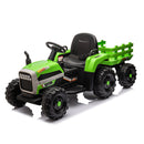 24V Battery-Powered Electric Ride-On Tractor with Trailer Toy Magic Cars 12