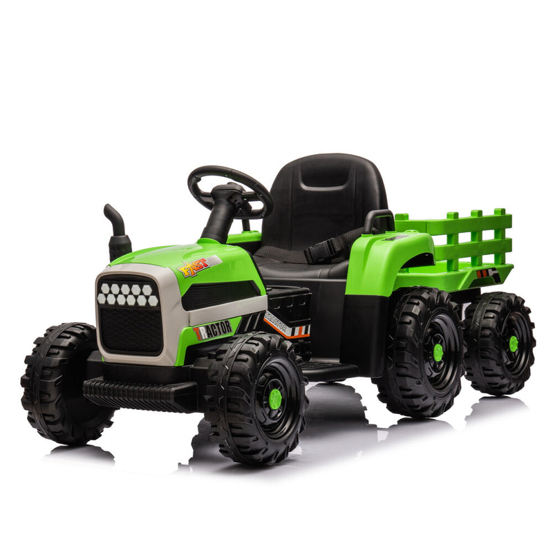 24V Battery-Powered Electric Ride-On Tractor with Trailer Toy Magic Cars 14