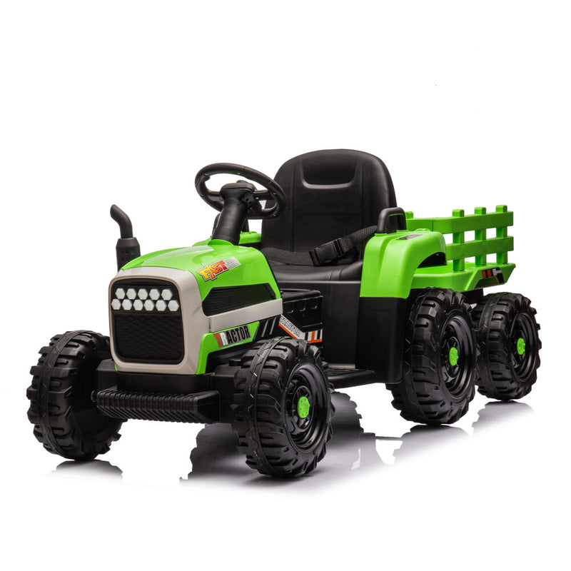 24V Battery-Powered Electric Ride-On Tractor with Trailer Toy Magic Cars 15