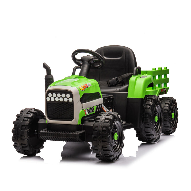 24V Battery-Powered Electric Ride-On Tractor with Trailer Toy Magic Cars 16