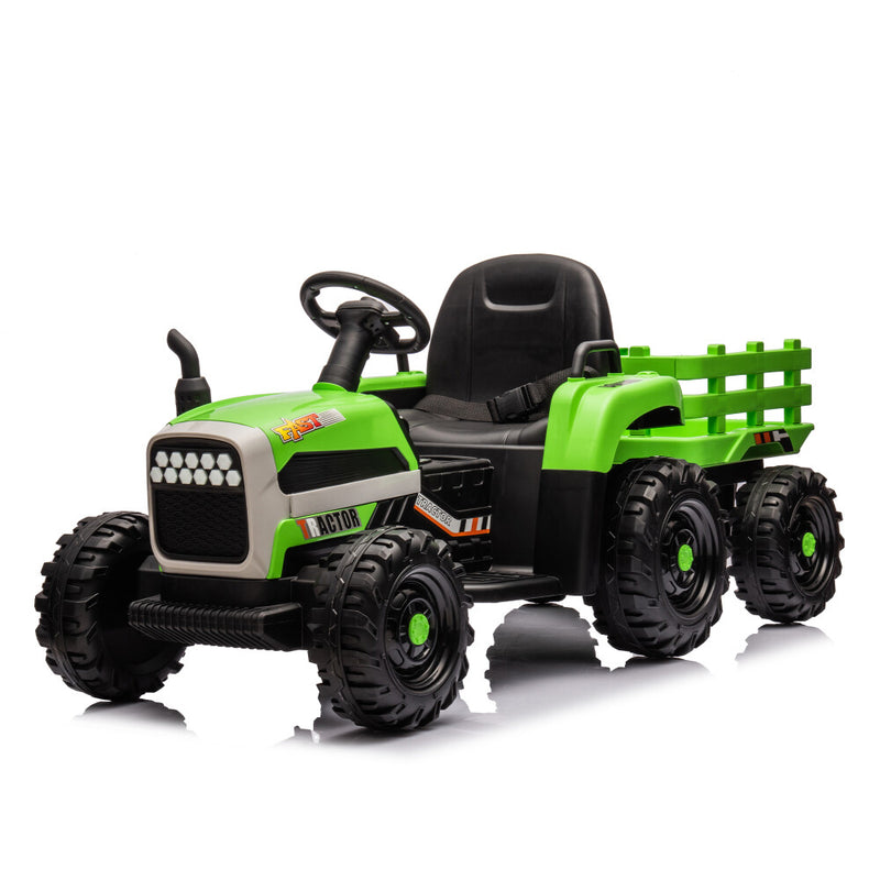 24V Battery-Powered Electric Ride-On Tractor with Trailer Toy Magic Cars 17