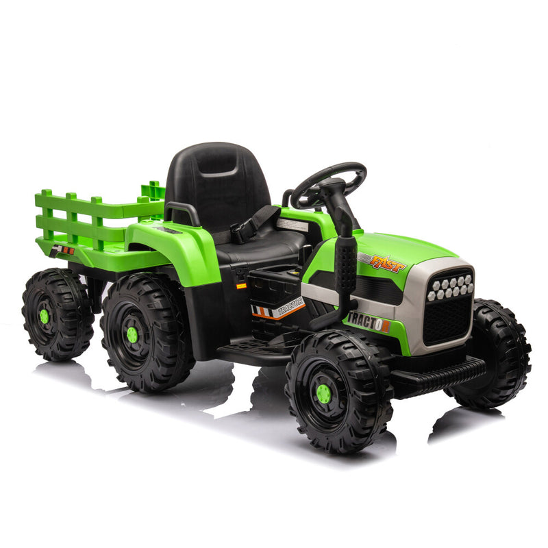 24V Battery-Powered Electric Ride-On Tractor with Trailer Toy Magic Cars 19