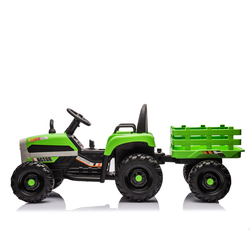 24V Battery-Powered Electric Ride-On Tractor with Trailer Toy Magic Cars 1