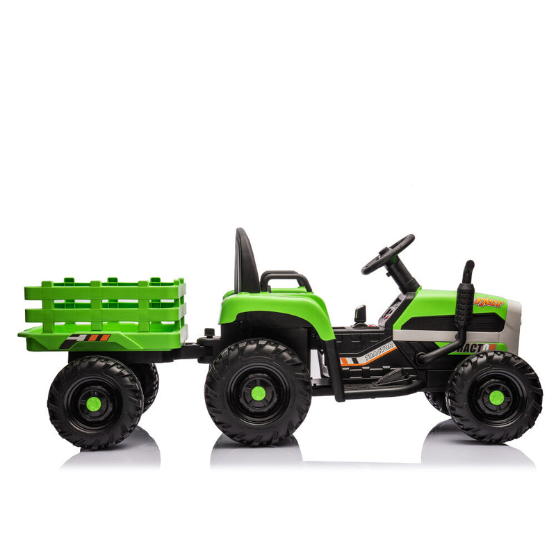 24V Battery-Powered Electric Ride-On Tractor with Trailer Toy Magic Cars 21