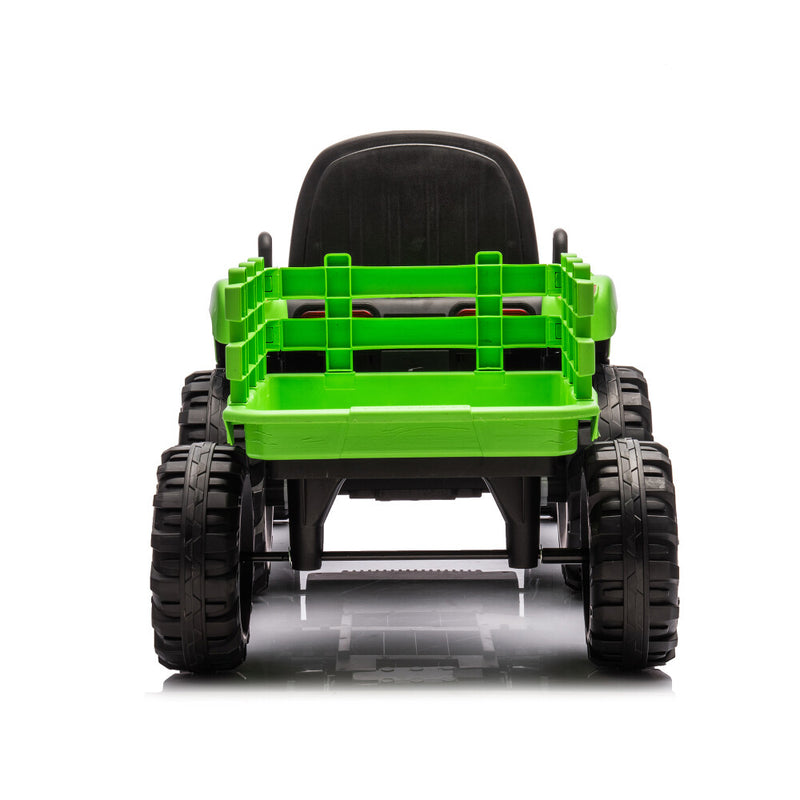 24V Battery-Powered Electric Ride-On Tractor with Trailer Toy Magic Cars 25
