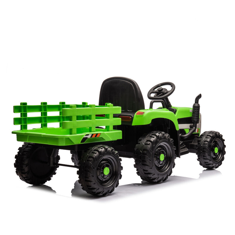 24V Battery-Powered Electric Ride-On Tractor with Trailer Toy Magic Cars 26