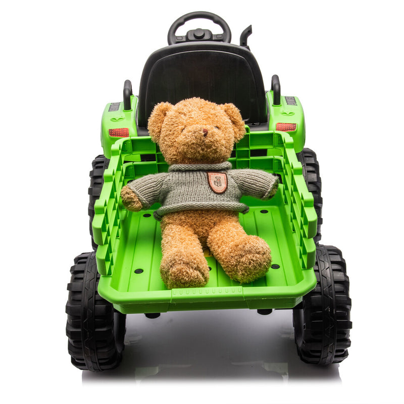 24V Battery-Powered Electric Ride-On Tractor with Trailer Toy Magic Cars 6